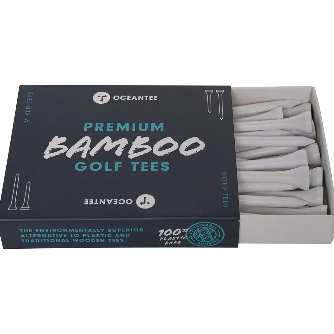 OCEANTEE Mixed Bamboo Golf Tees - 30 Pack