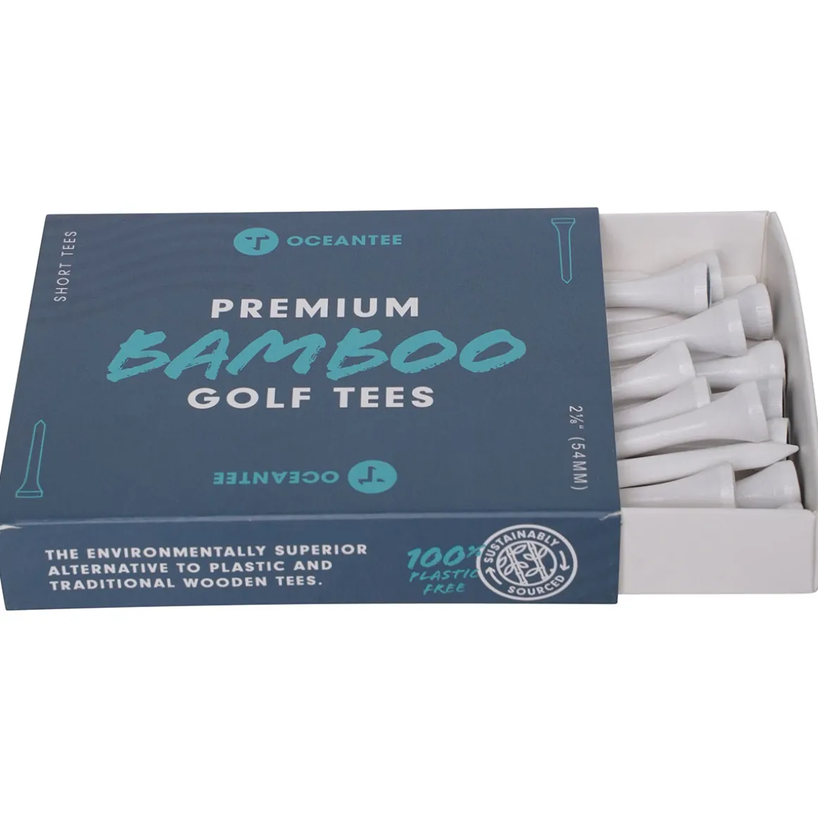 OCEANTEE 54mm Bamboo Golf Tees - 30 Pack