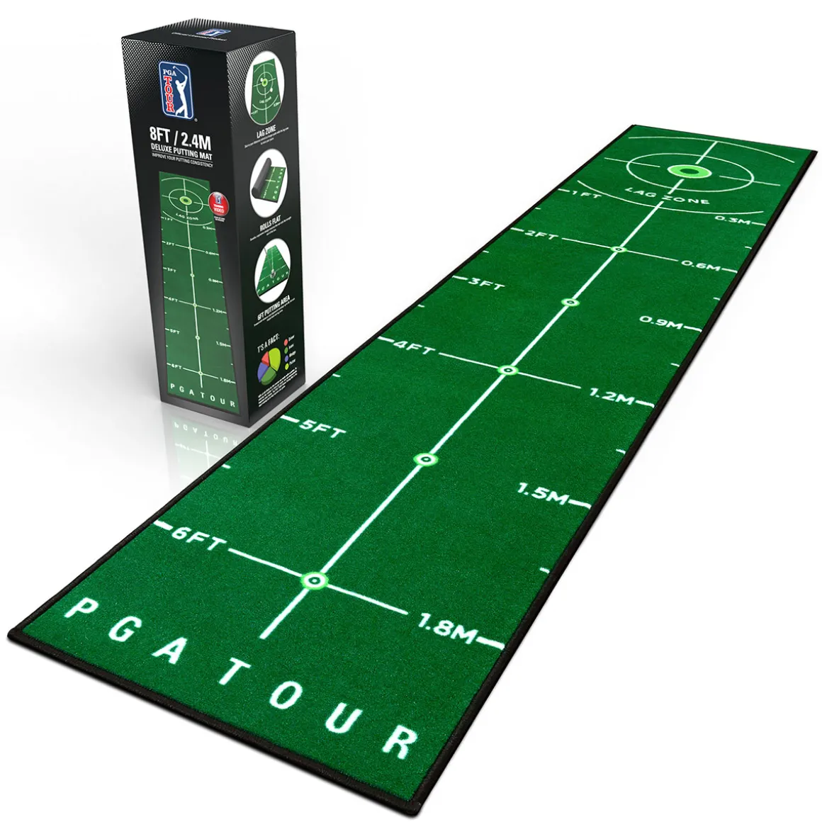 PGA Tour 8FT Deluxe Golf Putting Mat