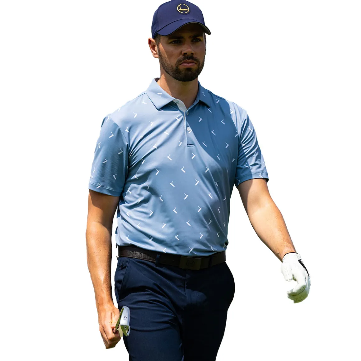 PING Men's Gold Putter Print Golf Polo Shirt