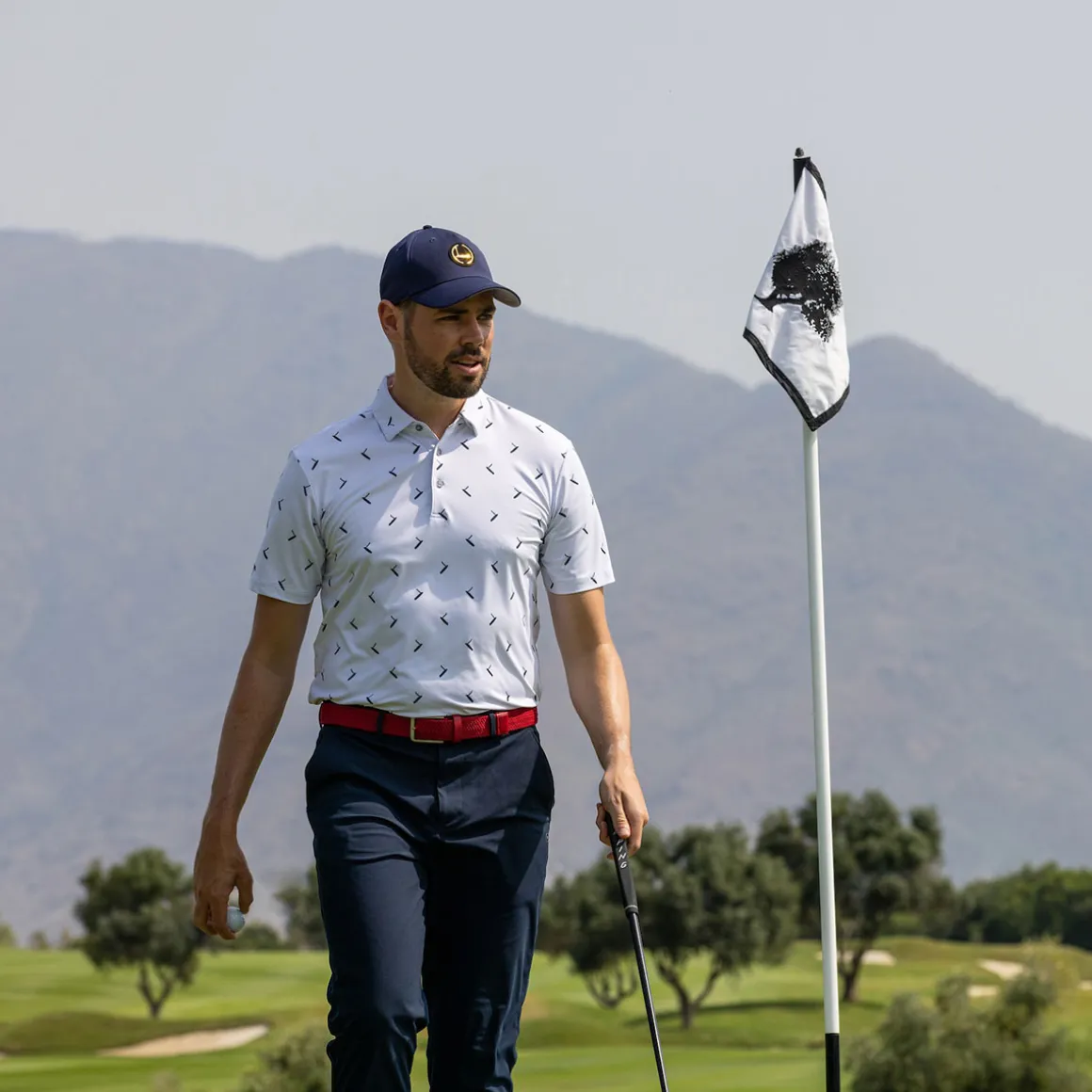 PING Men's Gold Putter Print Golf Polo Shirt