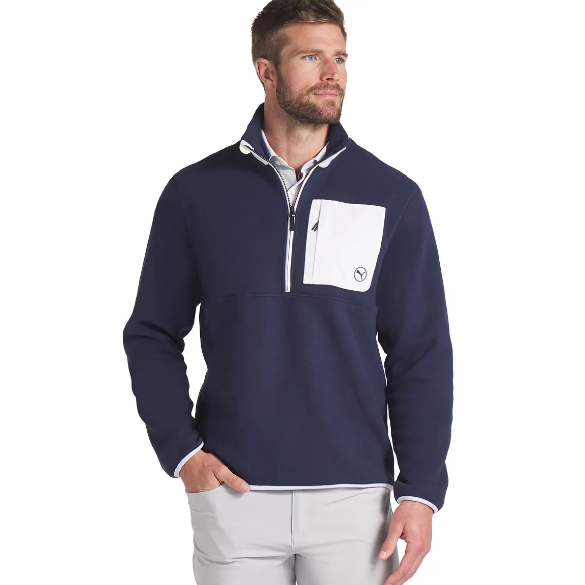 PUMA Fleece Pocket Half Zip Golf Mid Layer