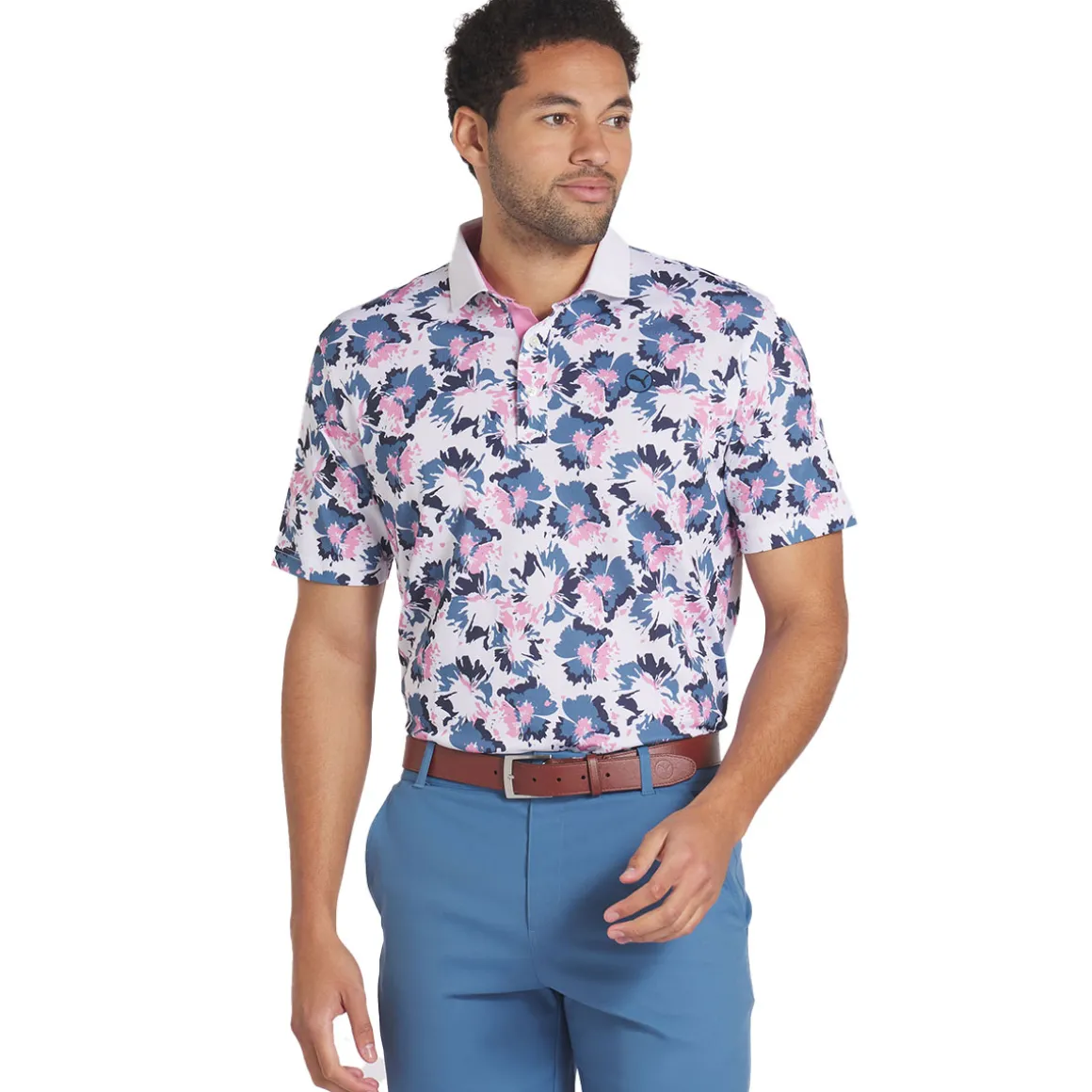 PUMA Men's Borrego Print Golf Polo Shirt
