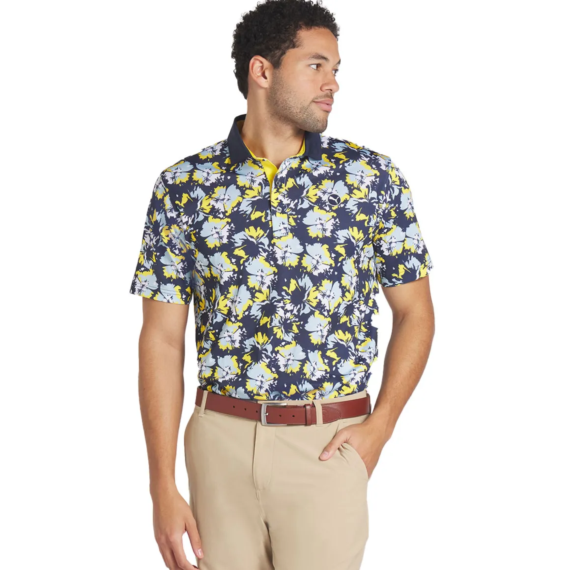 PUMA Men's Borrego Print Golf Polo Shirt