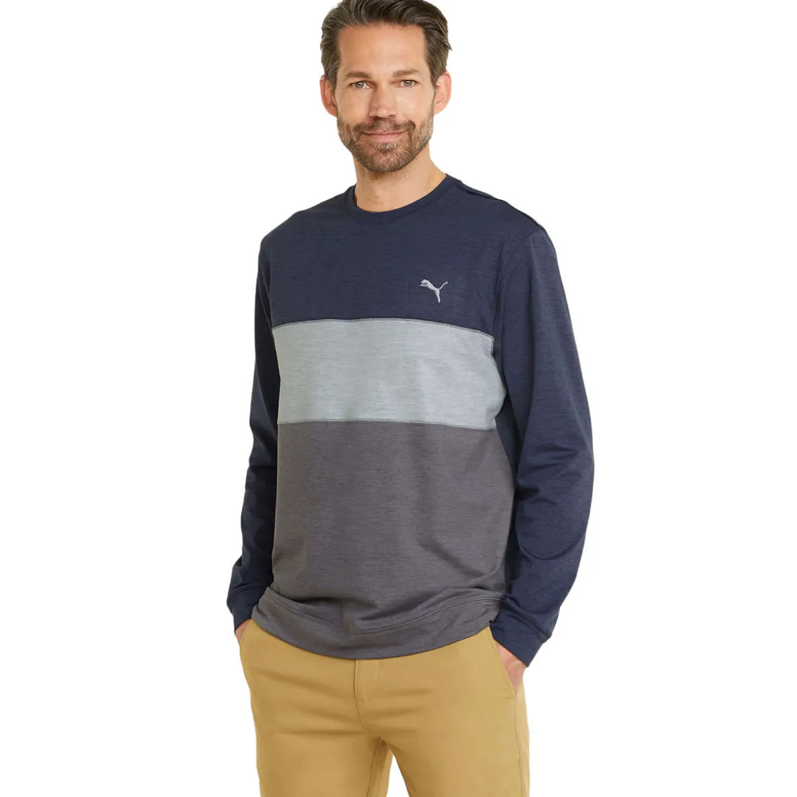 PUMA Men's CLOUDSPUN ColourCrewneck Golf Midlayer