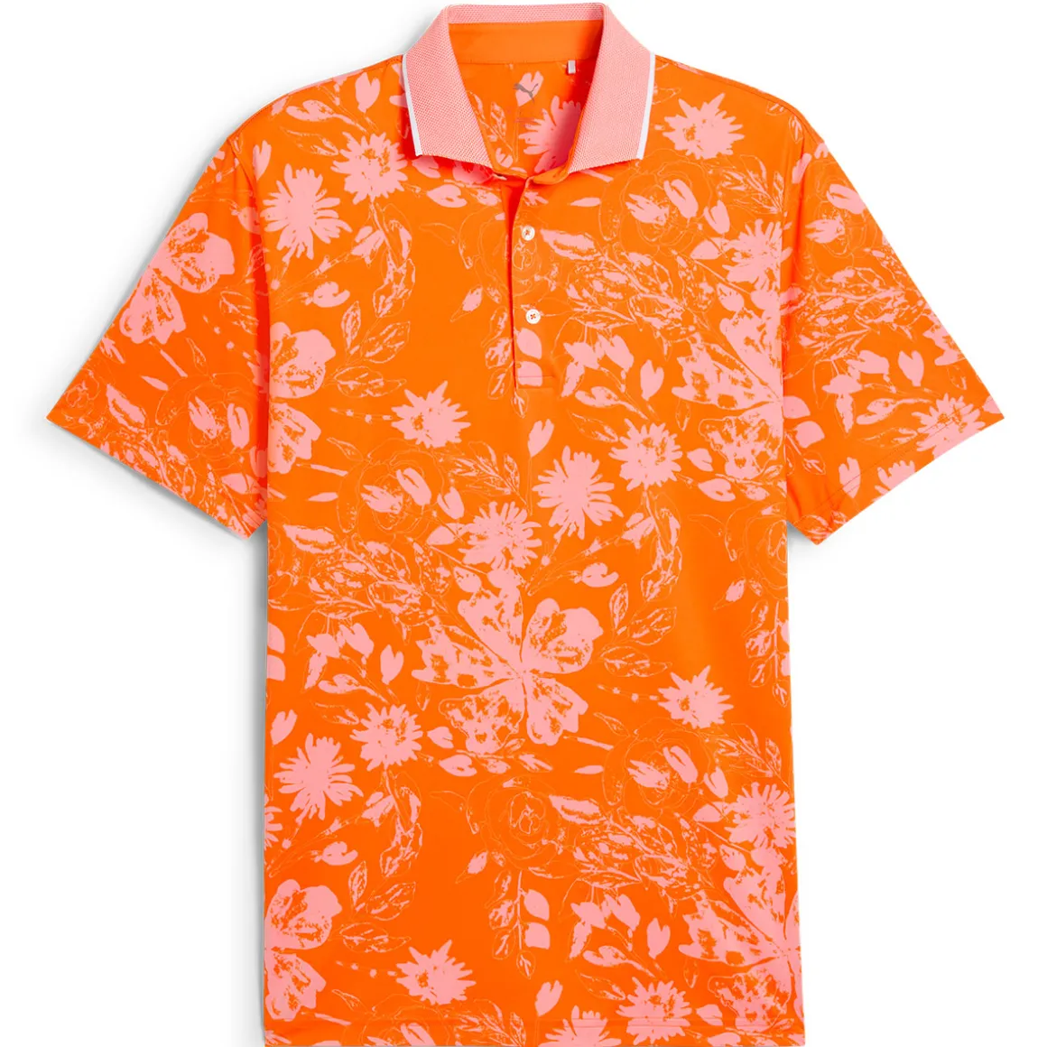 PUMA Men's MATTR Rose Print Golf Polo Shirt