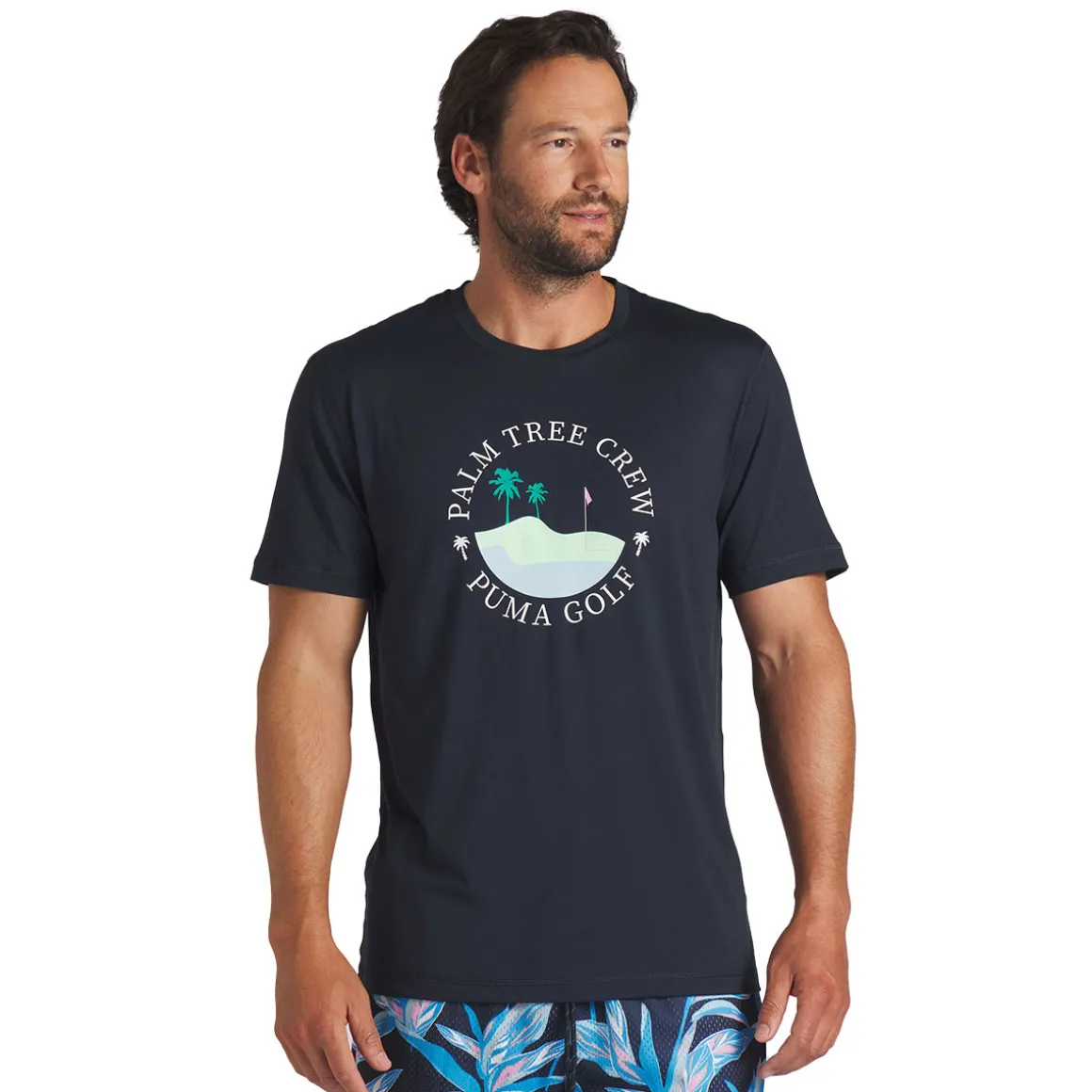 PUMA Men's Palm Tree Crew Island Golf T-Shirt