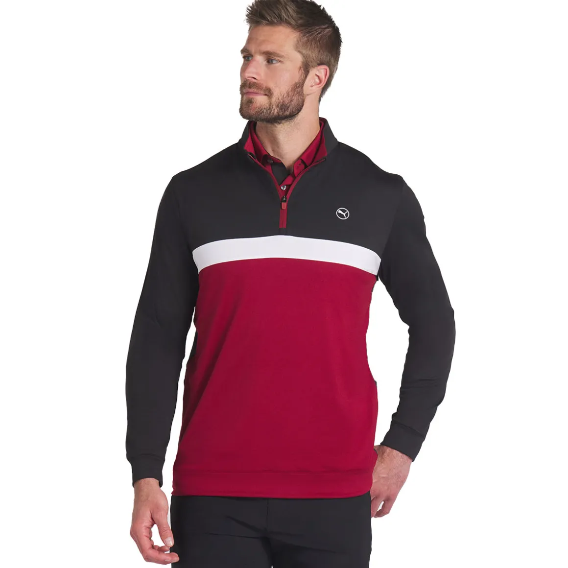 PUMA Men's Pure Colorblock Quarter Zip Golf Midlayer