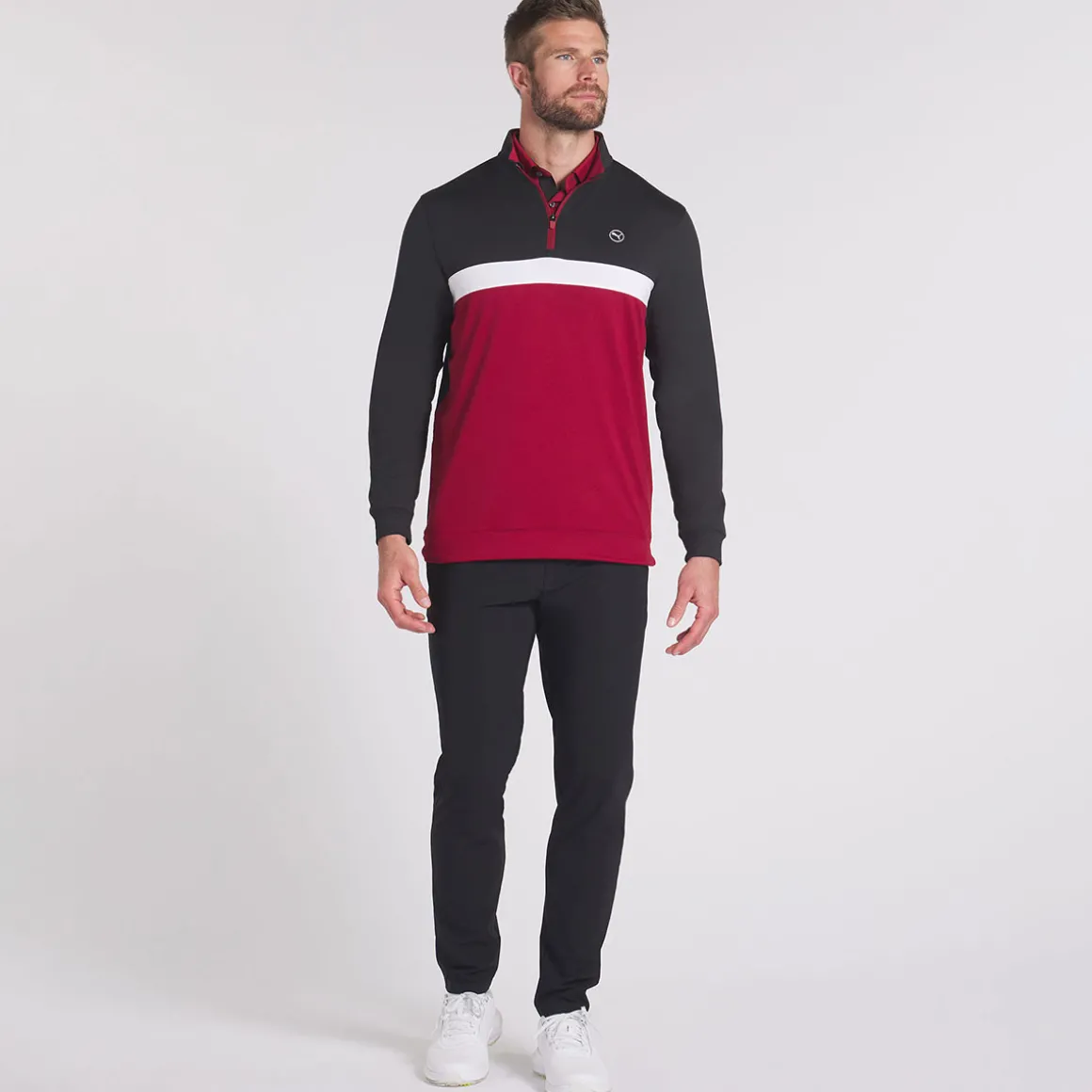 puma_mens_pure_colorblock_3-1.webp PUMA Men's Pure Colorblock Quarter Zip Golf Midlayer