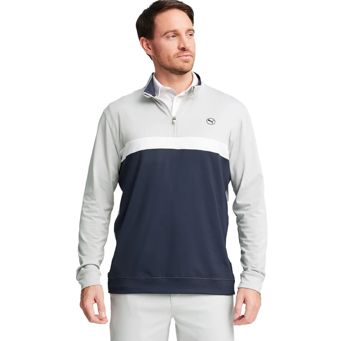 puma_mens_pure_colorblock_6.webp PUMA Men's Pure Colorblock Quarter Zip Golf Midlayer