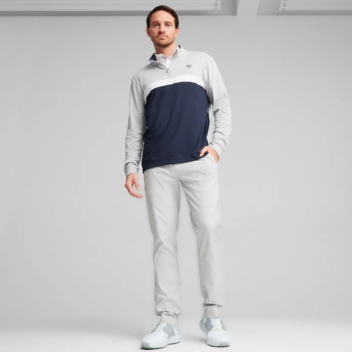 puma_mens_pure_colorblock_9.webp PUMA Men's Pure Colorblock Quarter Zip Golf Midlayer
