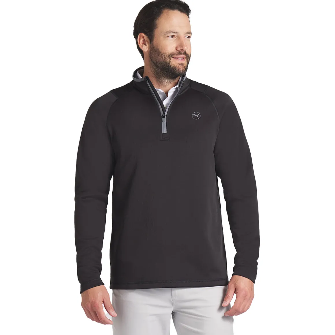 PUMA Men's Waffle Fleece Quarter Zip Golf Mid Layer