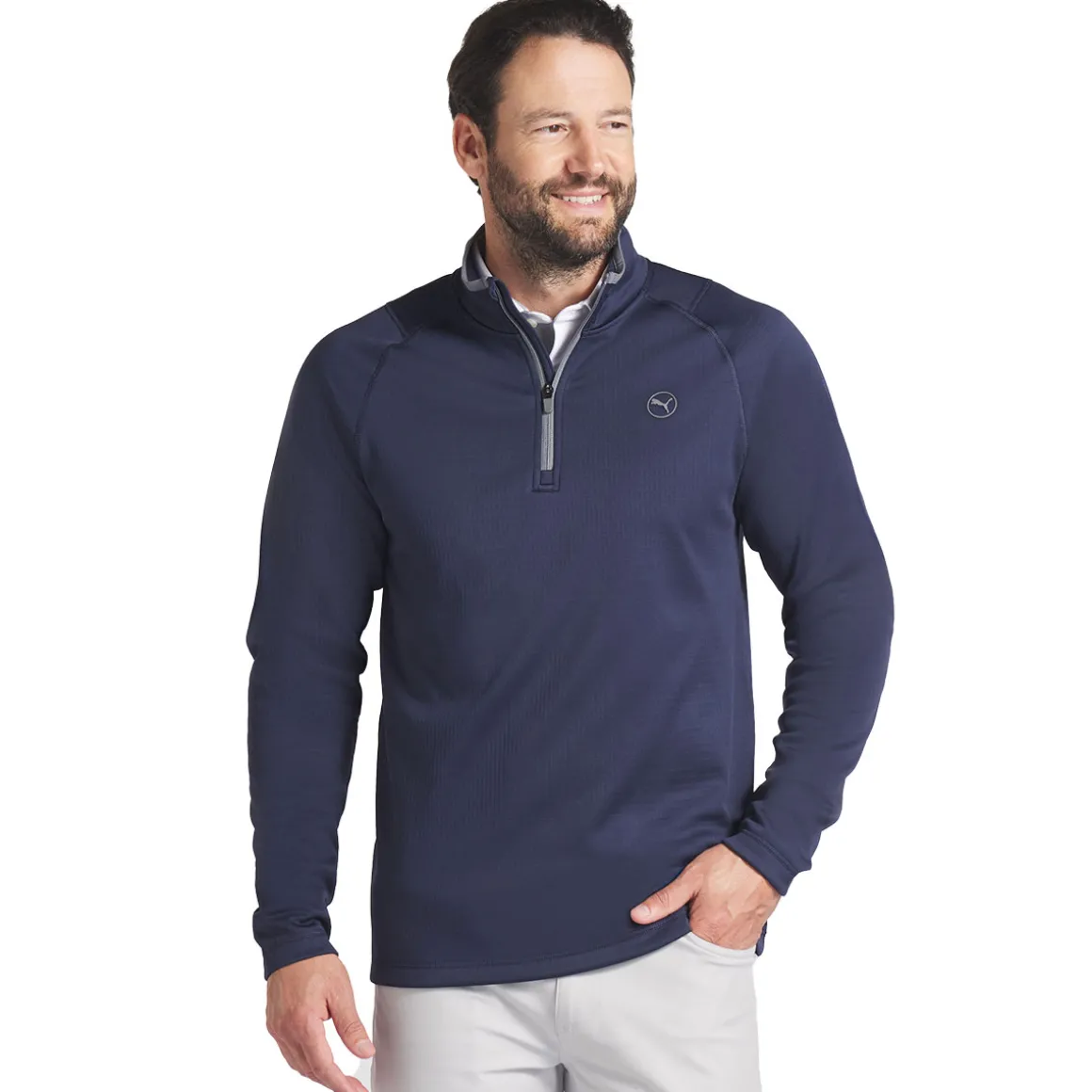 puma_mens_waffle_fleece_q_2-2.webp PUMA Men's Waffle Fleece Quarter Zip Golf Mid Layer