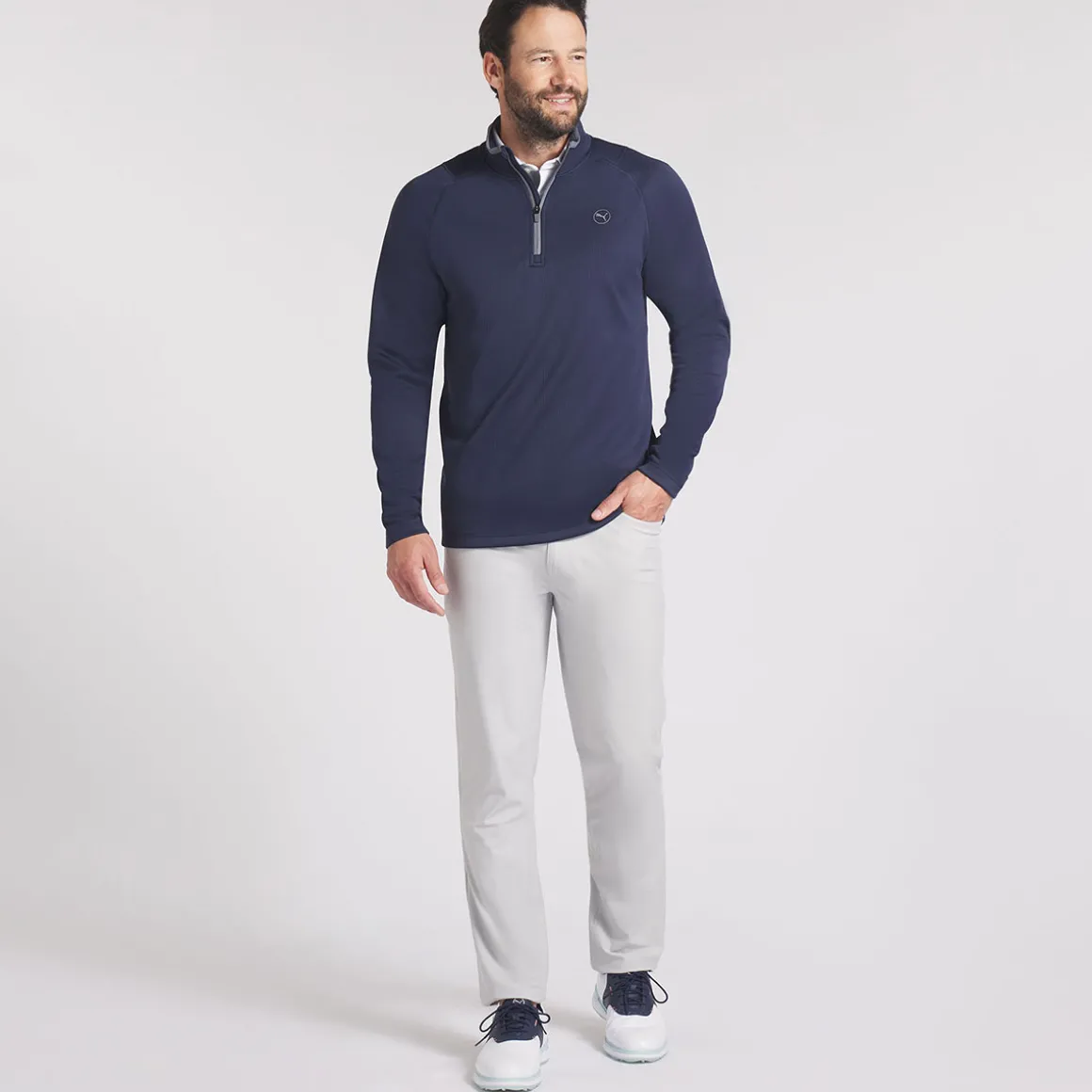 puma_mens_waffle_fleece_q_3.webp PUMA Men's Waffle Fleece Quarter Zip Golf Mid Layer