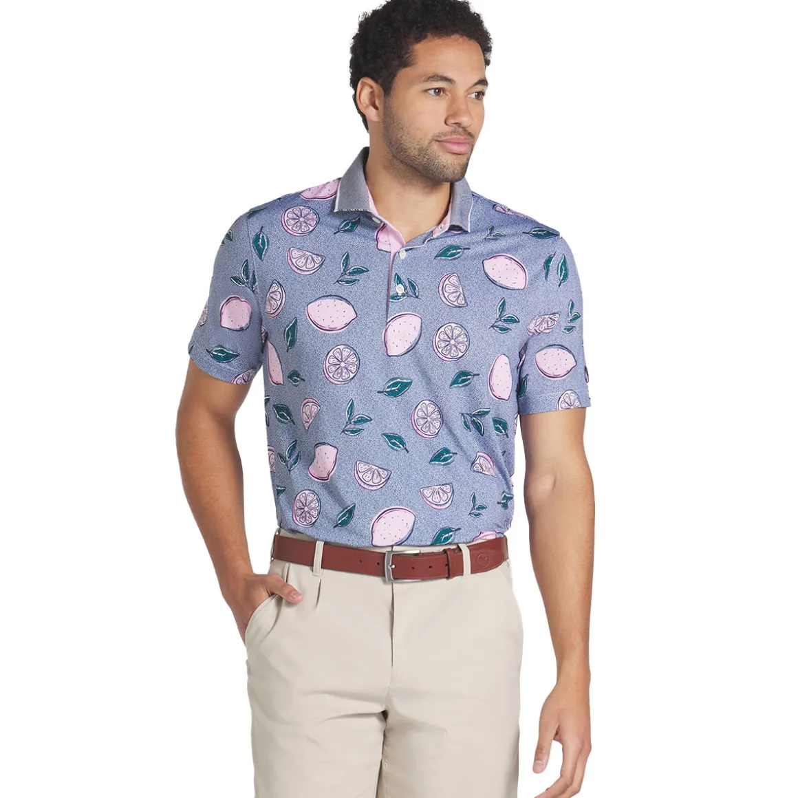 PUMA Men's X Arnold Palmer Pink Lemonade Golf Polo Shirt