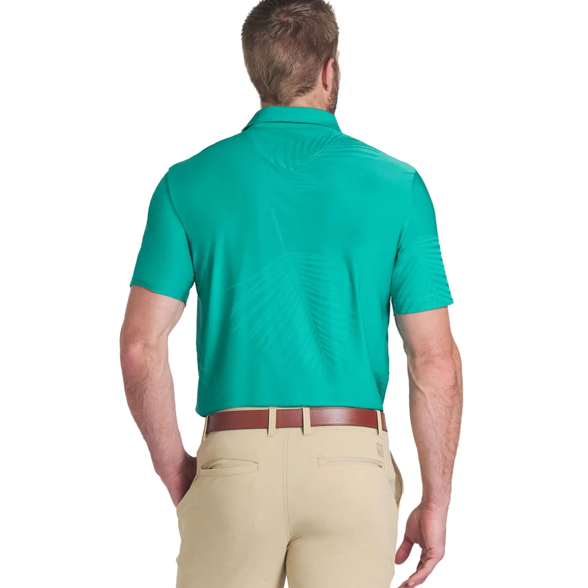 PUMA Men's X Palm Tree Cree Jacquard Golf Polo Shirt