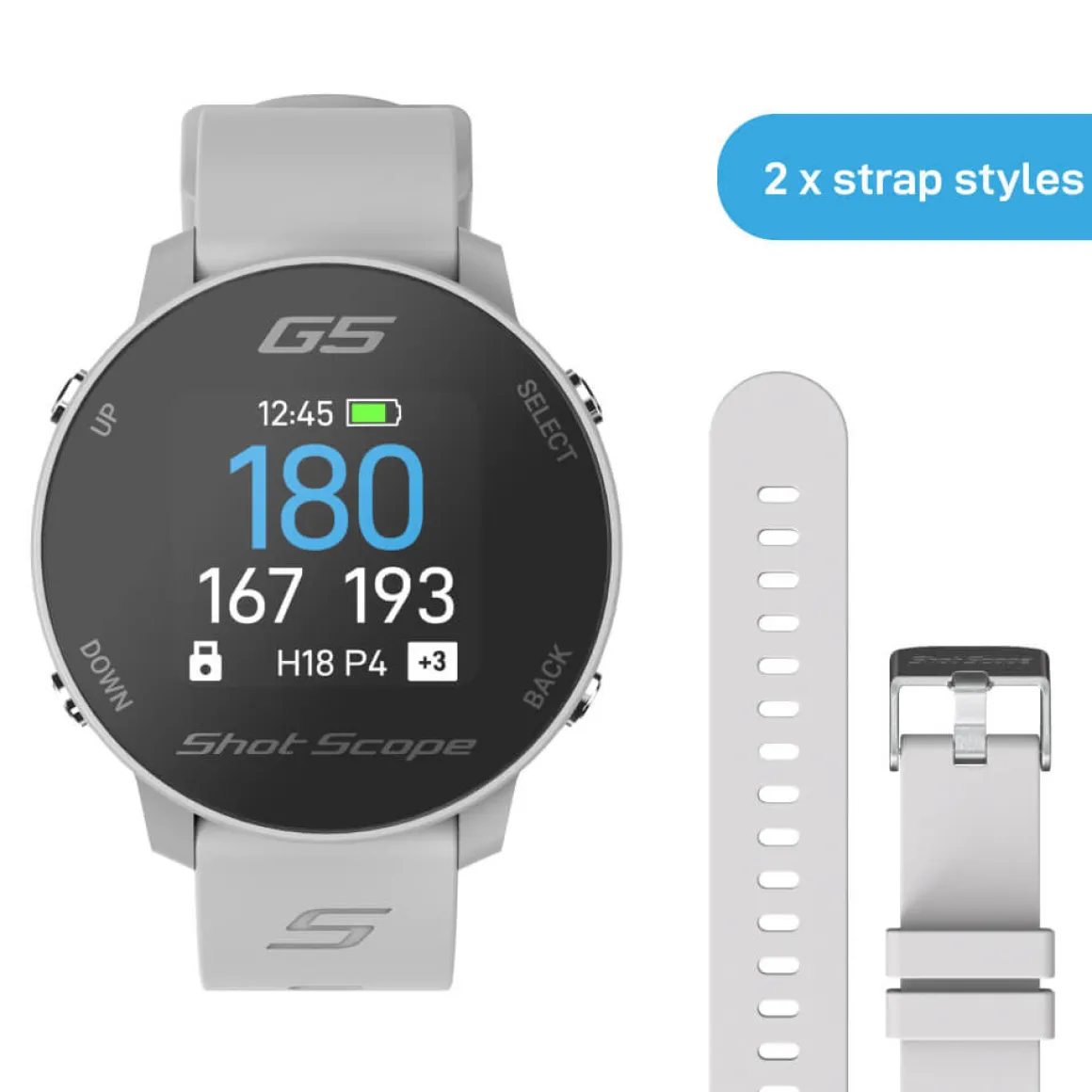 Shot Scope G5 GPS Golf Watch - Dual Strap