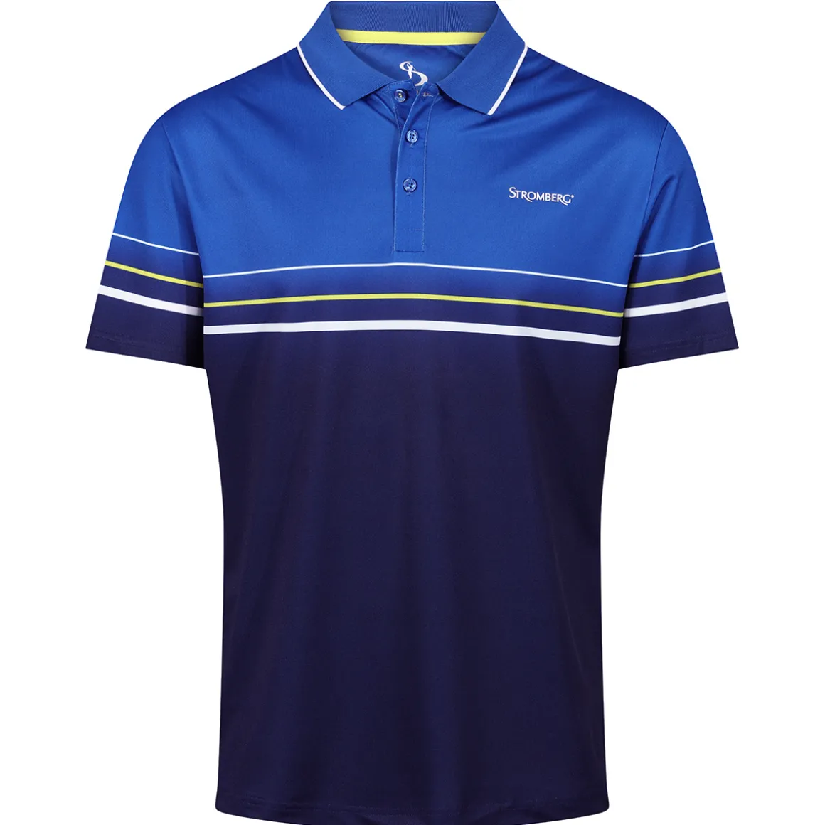 Stromberg Men's Colour Block Chest Stripe Golf Polo Shirt
