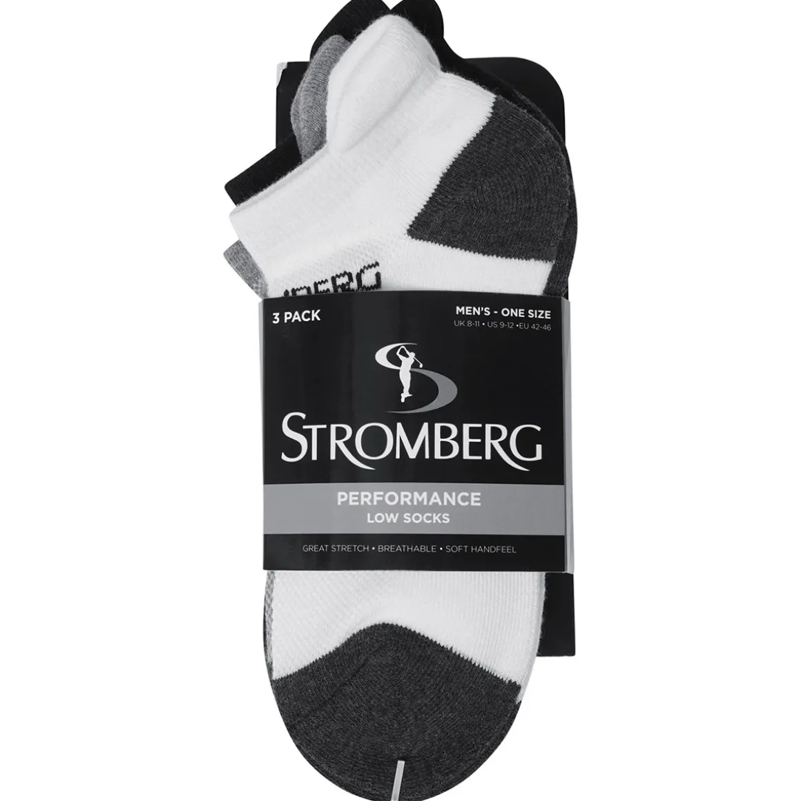 Stromberg Men's No Show 3-Pair Pack Golf Socks