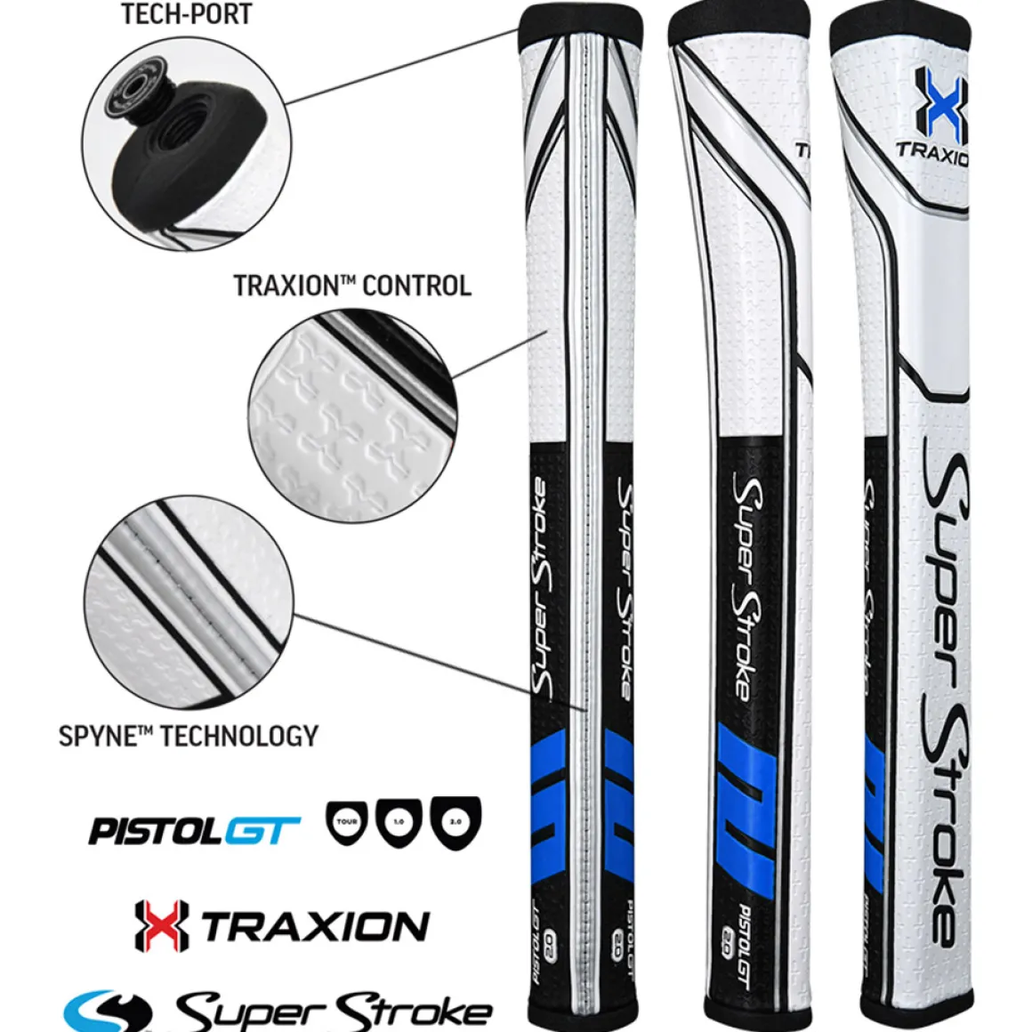 SuperStroke Traxion Pistol GT 2.0 Putter Golf Grip