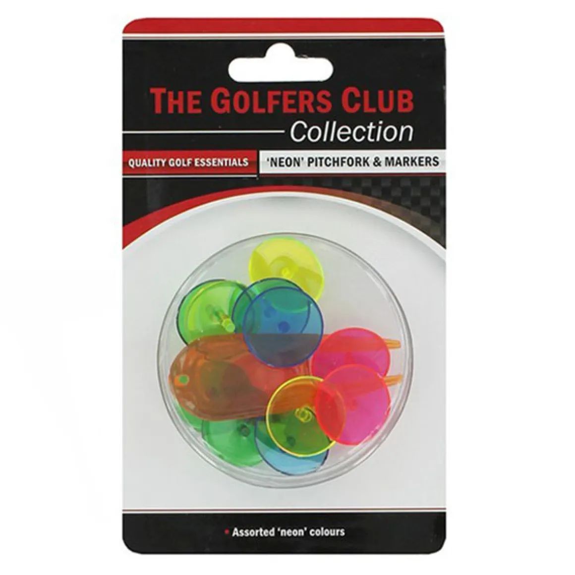 The Golfers Club Neon Ball Markers & Pitchfork Golf Set