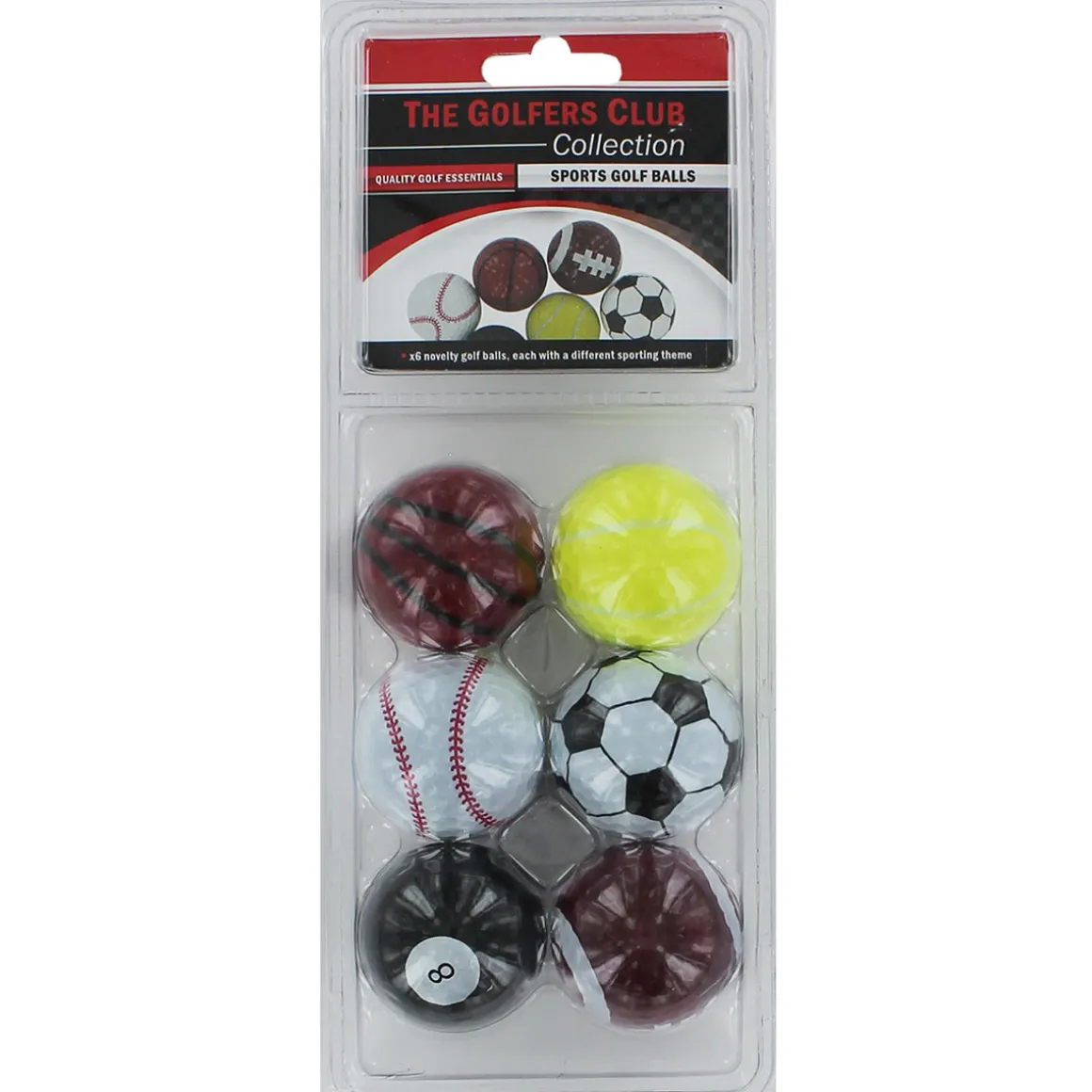 The Golfers Club Novelty Sports 6 Golf Ball Pack