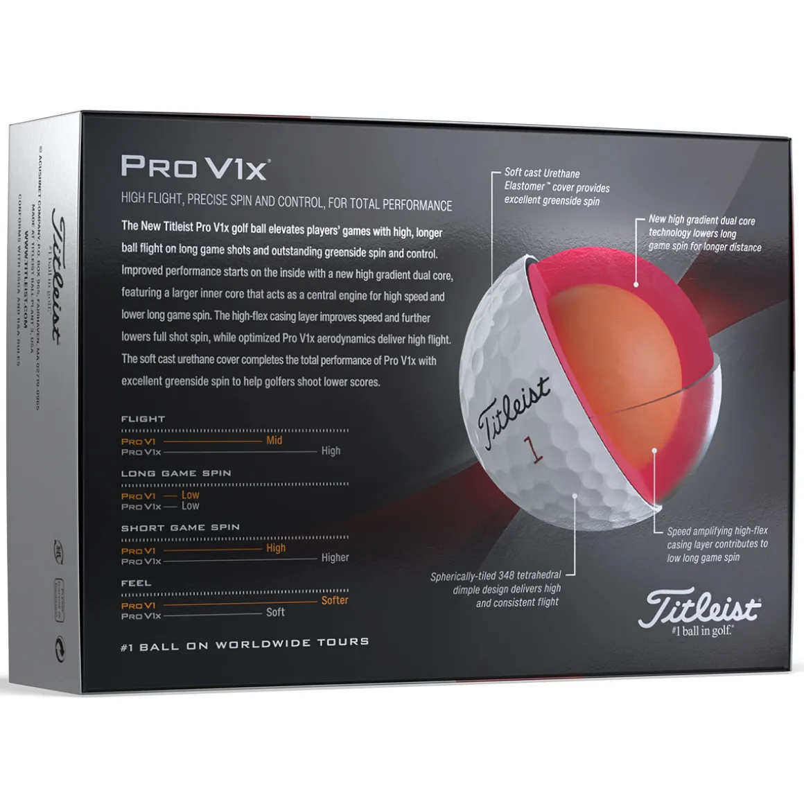 titleist_pro_vx__golf_bal_2-1.webp Titleist Pro V1x 12 Golf Ball Pack