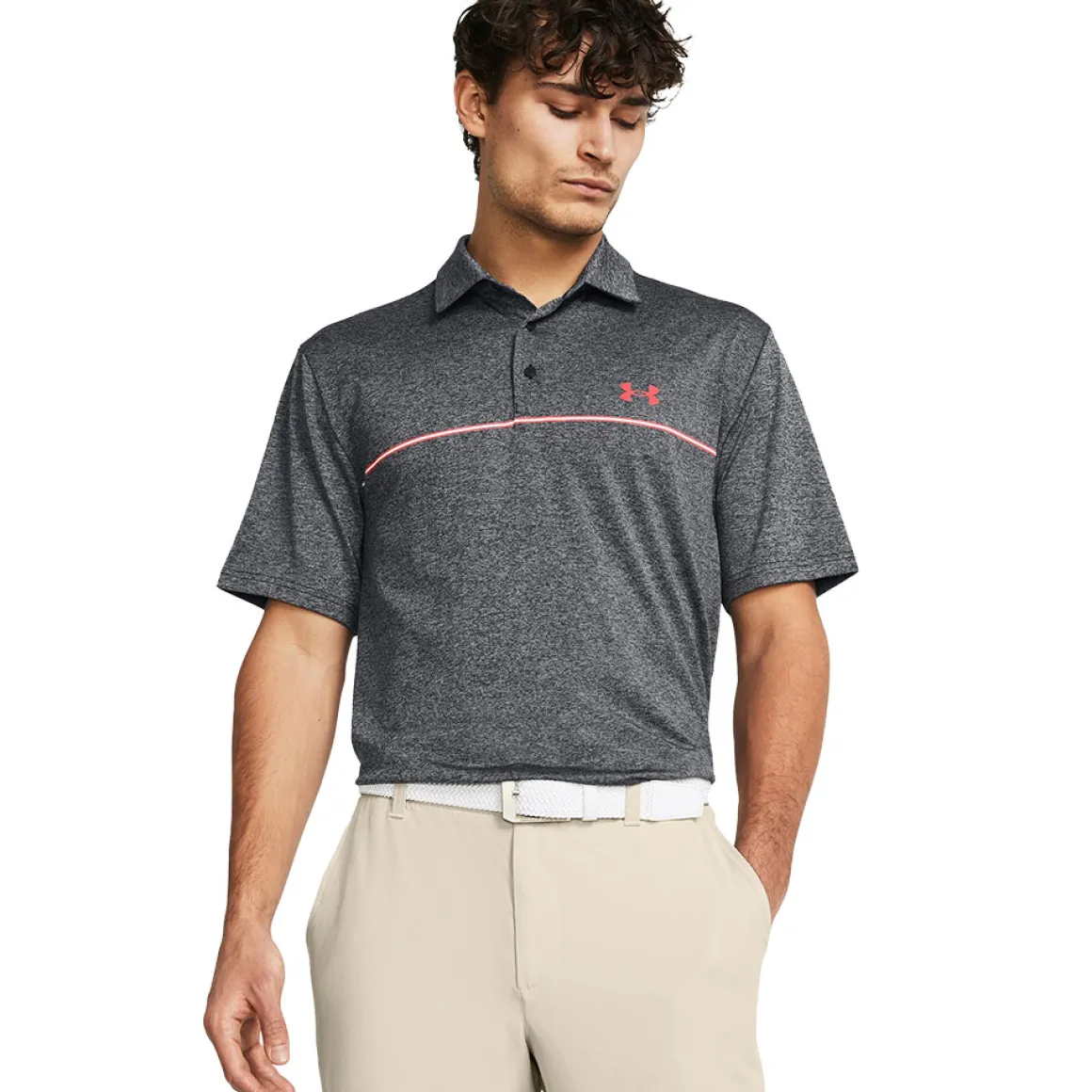 Under Armour Men's Playoff 3.0 Slice Stripe Printed Golf Polo Shirt